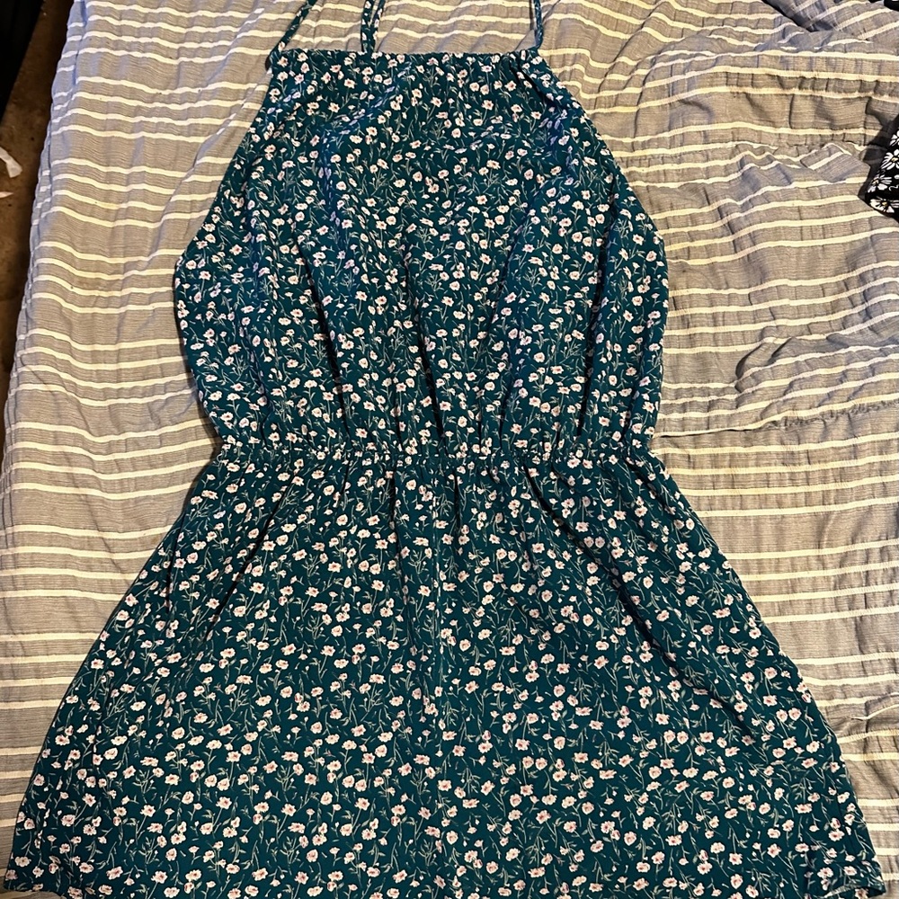 Floral Halter Short Romper From SHEIN